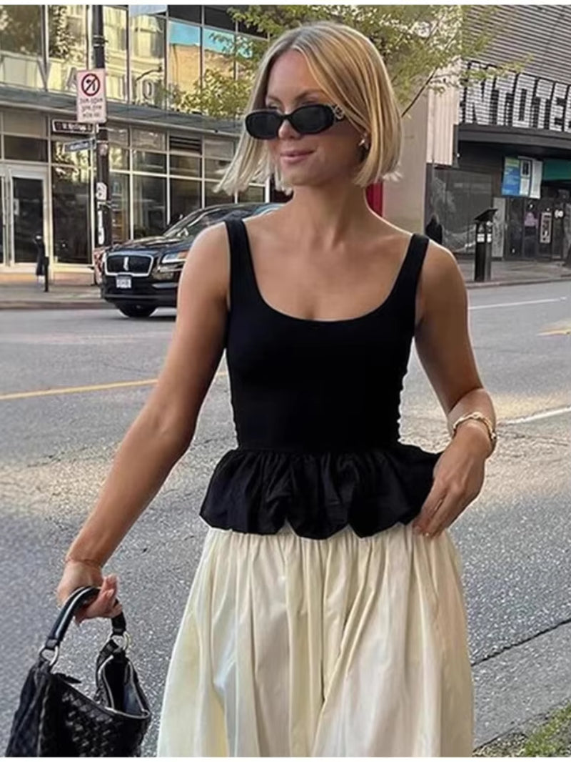 Elegant Pleated Backless Sleeveless Maxi Dress